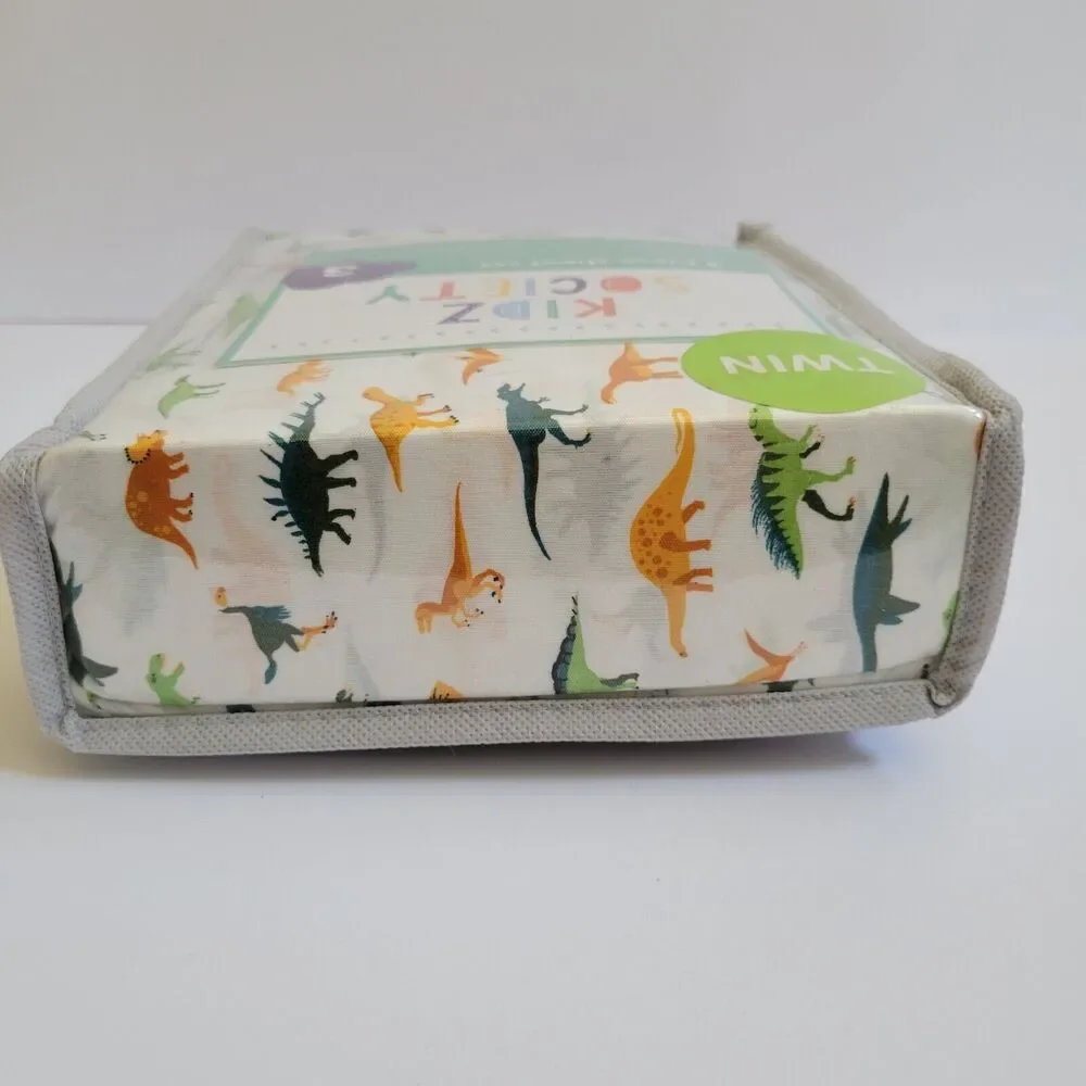 Green Yellow Dinosaurs Triceratops Pterodactyl 3 pc Twin Sheet Set Kids Jurassic